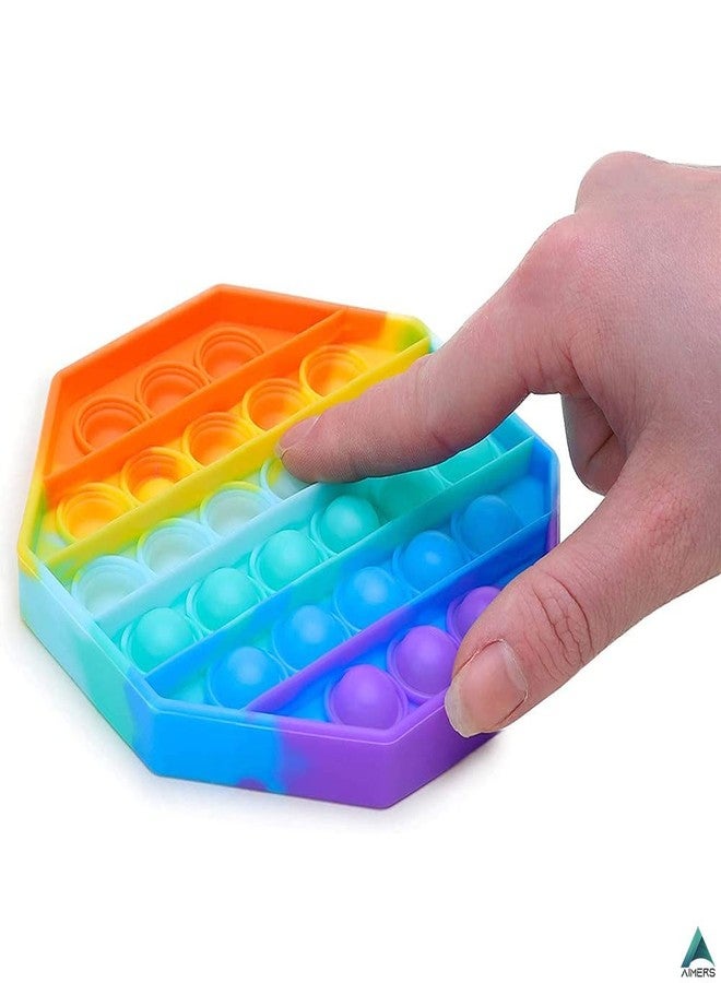 AIMERS Pop up Bubble Sensory Fidget Toy, Autism Special Needs Stress Reliever, Anxiety Relief Toys, Extrusion Bubble Fidget Sensory Toy (Octagon Rainbow) - Image 2